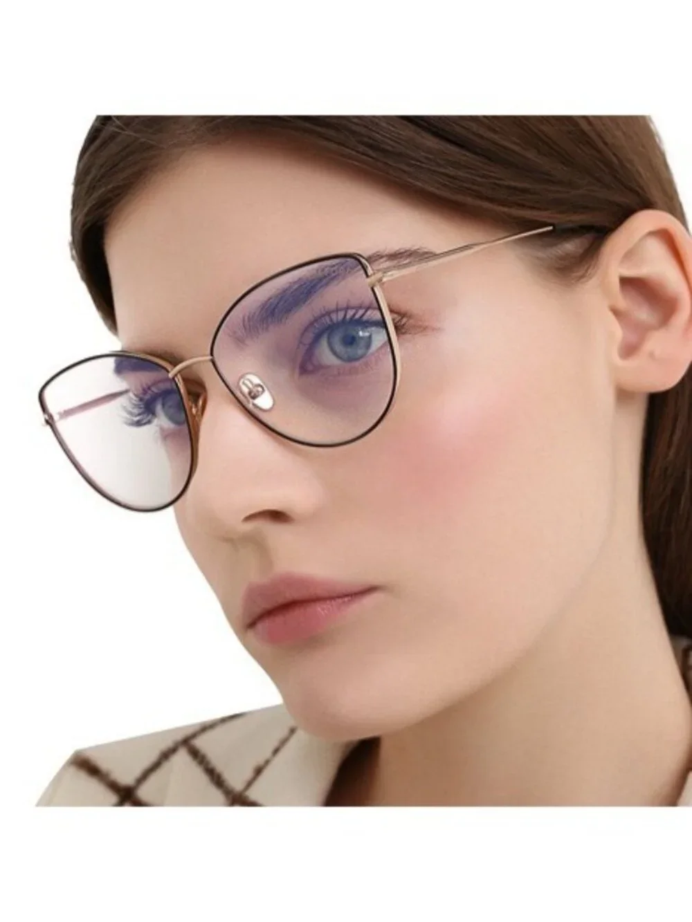 Tom Ford TF5667-B 001 Eyeglasses Black 55mm Cat Eye Frame, Blue Light Block